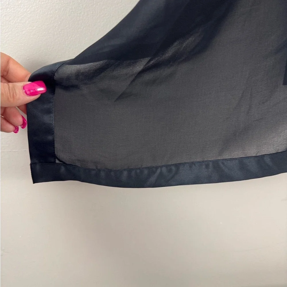 NWT DKNY Black Sleek shear trimmed Wrap scarf prom dressy fancy